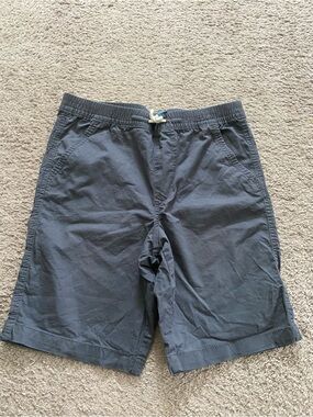Boys Woven Gray Drawstring Shorts